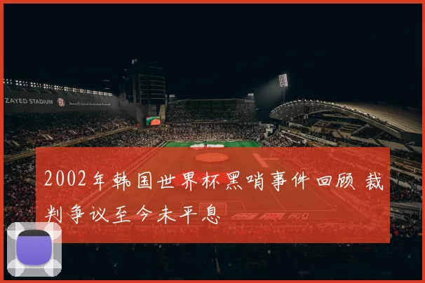 2002年韩国世界杯黑哨事件回顾 裁判争议至今未平息